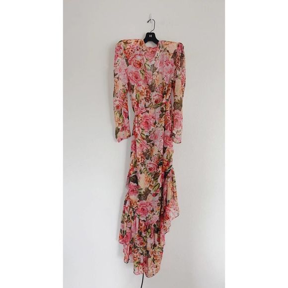 Bronx and Banco Rosa Wrap silk blend Dress in Rose & Multicolor XL(US10) - Picture 10 of 10